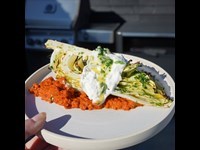 Grillet Spidskål Med Romescosauce Opskrift